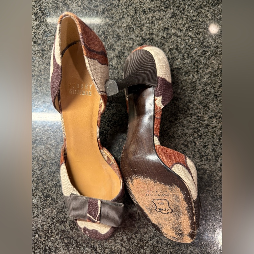 Stuart Weitzman Brown and Cream Women's Shoes. 7m